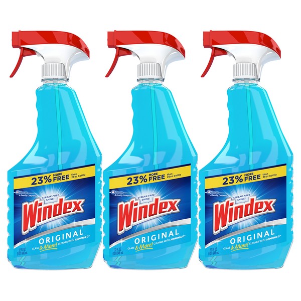 Windex Glass & Multi Surface Cleaner, 32 Oz, Pack of 3