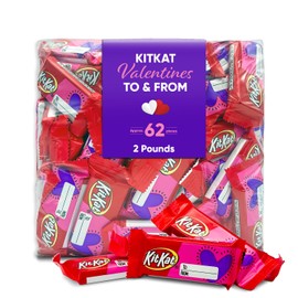Chocolate Wafer Valentine To & From Bars – 2 Pounds (Approx. 62 Bars), Individually Wrapped Snack Size