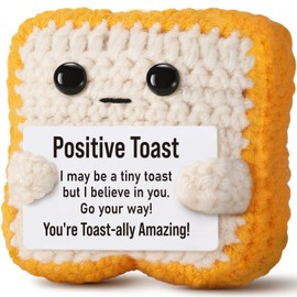 Ovrrcame Positive Crochet Toast–Inspirational Small Plush Affirmation Gift for Graduation for Students, Teachers, Daughter, Sister, Best Friends–Cute Easter Egg Fillers & Basket Essentials Stuffers