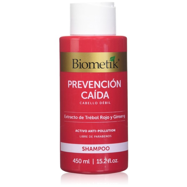 Biometik, Shampoo Prevención Caída, Fortalece el cabello, Extracto de Trébol