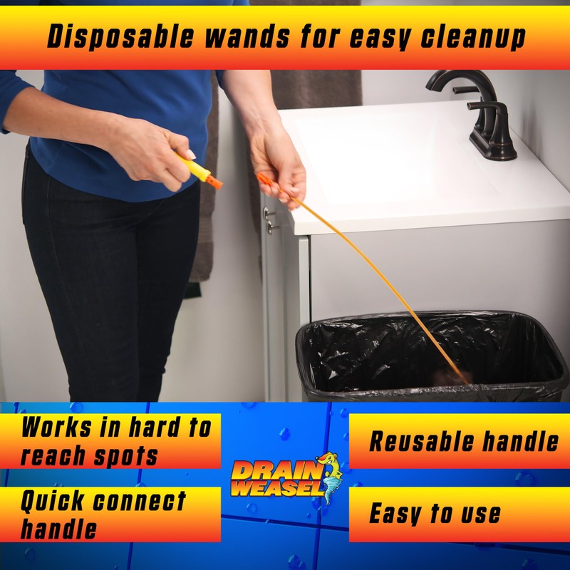 FlexiSnake Drain Weasel MAX Drain Hair Clog Remover Tool with