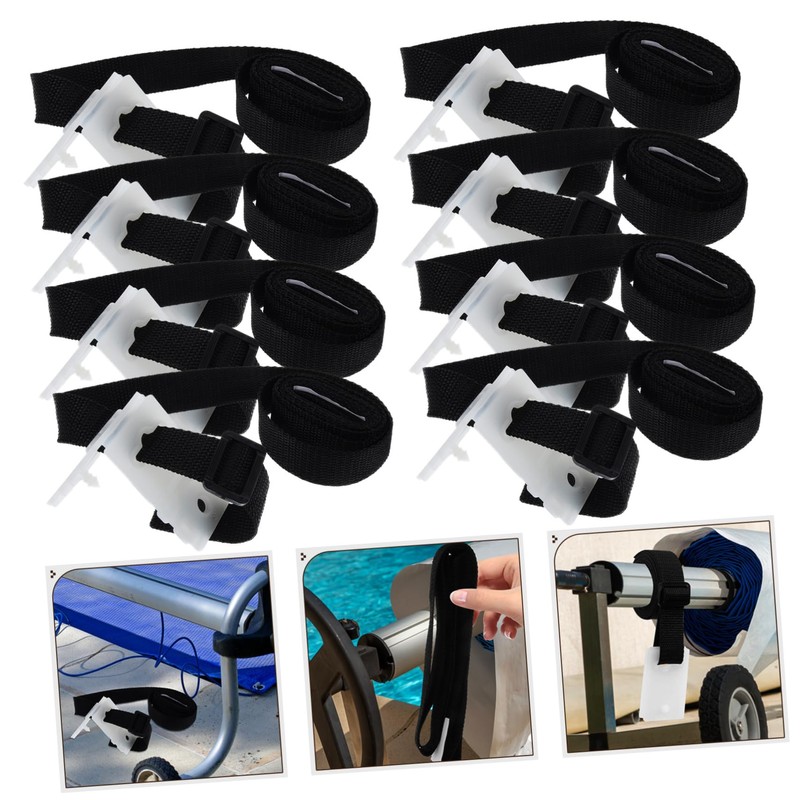 IWOWHERO 1set Inground Solar Cover Strap Kit for Pool Reel