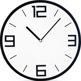 Stephanie Imports Modern Minimalist Classic Black on White Wall Clock
