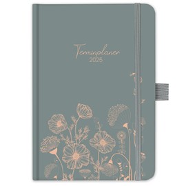 2025 Diary - Appointment Calendar 2025, Weekly Planner 2025 from January to December 2025, A5 Diary with Slip Pocket, Calendar 2025 Book Calendar, Flower