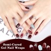 XEAOHESY 1 Sheet 24pcs Christmas Semi Cured Gel Nail Strips,