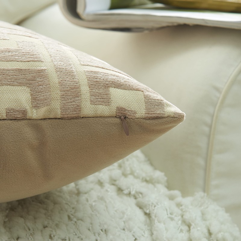 YunJeude Cushion Cover Chenille Fabric Geometric Pattern Monogram Pattern Stylish