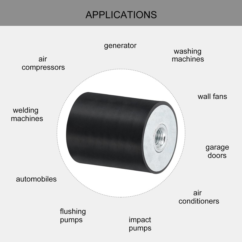 sourcing map 4Pcs 40 x 50mm M10 Thread Female Rubber