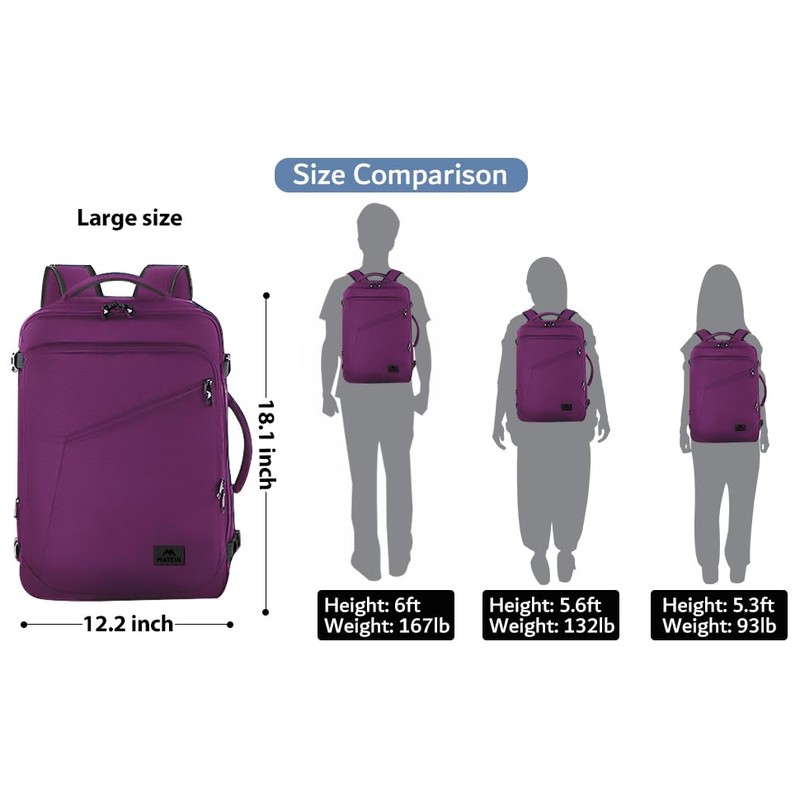 MATEIN Carry on Backpack for Women, 27L Flight Approved Backpack