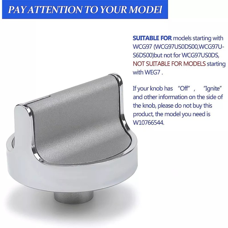 W10594481 5 Pcs W10594481 Stove Knobs Replacements Stainless Steel for