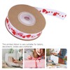 2pcs Red Ribbon 1.5cm/0.6in Wide Heart Pattern Packaging Ribbons DIY