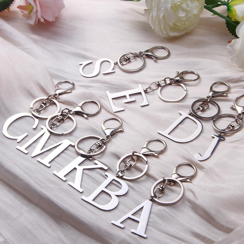 ORUZA Letter Keyring Alphabet Initial Keychain, Metal Letter Key Ring