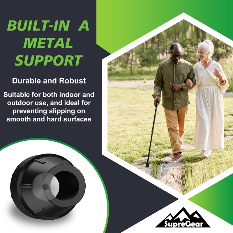 supregear Cane Tips 3/4 inch, 2 Pack Heavy Duty Rubber