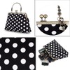 Polka Dot Handbag Vintage Kiss Lock Purse Frame Evening Bag