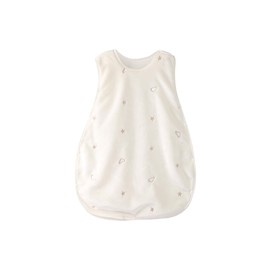 Hugmuu Sleeper Flannel Gauze Vest, Sleeveless, Fits All Your Feets, Warm and Cold Prevention, White x GoldStarCloud
