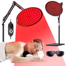 QRQ Red Light Therapy, Infrared Light Therapy Lamp with Stand for Face and Body,Led 660nm (Visible) and 850nm (Invisible) for Whole Body Face Beauty,Mother's Day Gifts