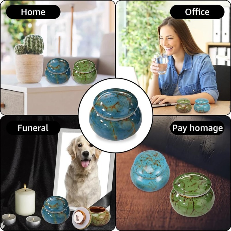 GOIYZTTR Small Urn Mini Ceramic Urn - 5 cm Handmade