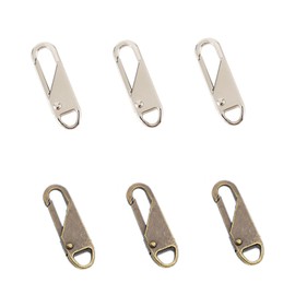 6PCSDetachable Zipper Repair Kit, Metal Zipper Pull Replacements Mend Fixer Tab for Luggage,Clothing, Backpacks, Boots, Purse (3PCS Silver+3PCS Antique Brass) YIGUANXIN
