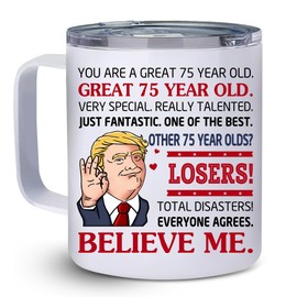 NAHOTICQ 75th Birthday Gifts - 1950 Birthday Gift - 75th Mug - 75th Birthday Decorations For Men Women - 75 Year Old Birthday - Birthday Gifts For Grandma Grandpa Mom Dad - Tumbler 12OZ