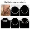 IDOKAWA White Pearl Strands Necklace Gold Link Combo Set for