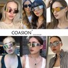 COASION Wrap Around Sunglasses for Women Men Trendy Rimless Futuristic