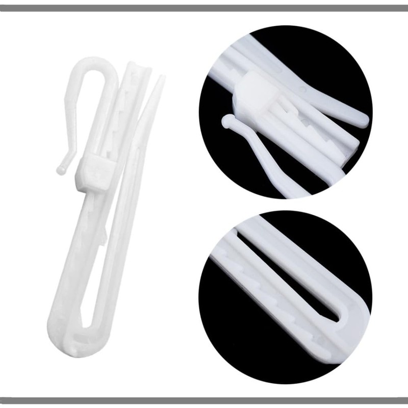 AHEOVSD 20 Pcs Adjustable Plastic Curtain Hooks - Depth Pinch