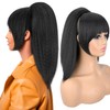 Rafabcici Ponytail Extension with Bangs for Black Women Yaki Straight