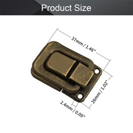 MroMax 10Pcs Toggle Catch Locks 1.46" x 1.02" (LxW) Retro Style Hasp Latches Antique Clasp Iron Yellow Bronze Decorative with Screws for Jewelry Box Ordinary Box Gift Box Wooden Case Cabinet Toolbox