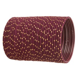 Touchstone Colorful Bangle Collection Indian Bollywood Alloy Metal Wine Golden Glaze Wrist Improvement Designer Jewelry Bracelets 36pcs Set for Women, Metal