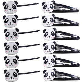 12 Pcs Lovely Panda Hair Clips Barrettes Hairpin Headwear Funny Animal BB Clip Bangs Hair Accessories for Girls Women Fashion Hair Clip Accessories