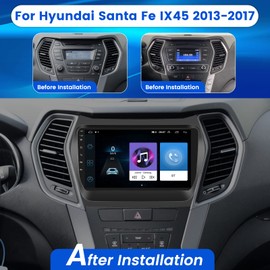 9 Inch Android Car Stereo for Hyundai Santa Fe IX45 Radio 2013-2017: Car Radio Touchscreen Android Head Unit with GPS Bluetooth Mirror Link Rear View Camera