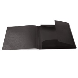 HERMA 19501 Portfolio Folder DIN A4 Translucent Black, Sturdy Plastic, Washable and Durable, Folder with Inner Flaps and Elastic Band, Document Folder for Children, Boys and Girls