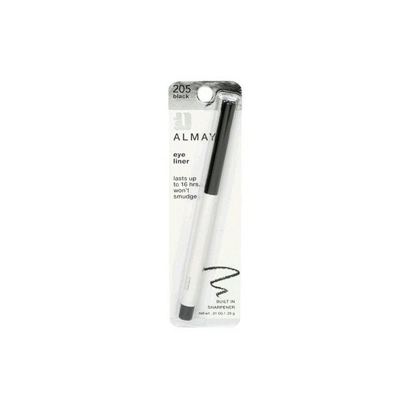 Almay Eyeliner Pencil, Black [205], 0.01 oz (Pack of 2)