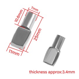 HANLATO 50PCS Shelf Pegs 7x25 mm Shelf Bracket Pegs Nickel Plated Flat Spoon Shaped Shelf Pins Support Pegs for Cabinets,Shelves,Wodrob, Furniture