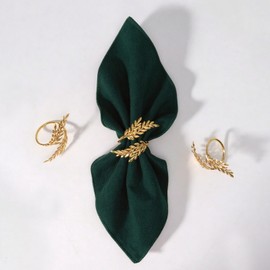 Servilleteros para Fiesta Servilletero Oreja de Trigo Servilleta Hebilla, Hotel Restaurante Occidental Ajuste de la Mesa Boca Paño Anillo al por Mayor Festivales, Bodas 12PCS (Oro 12PCS, Ajustable)