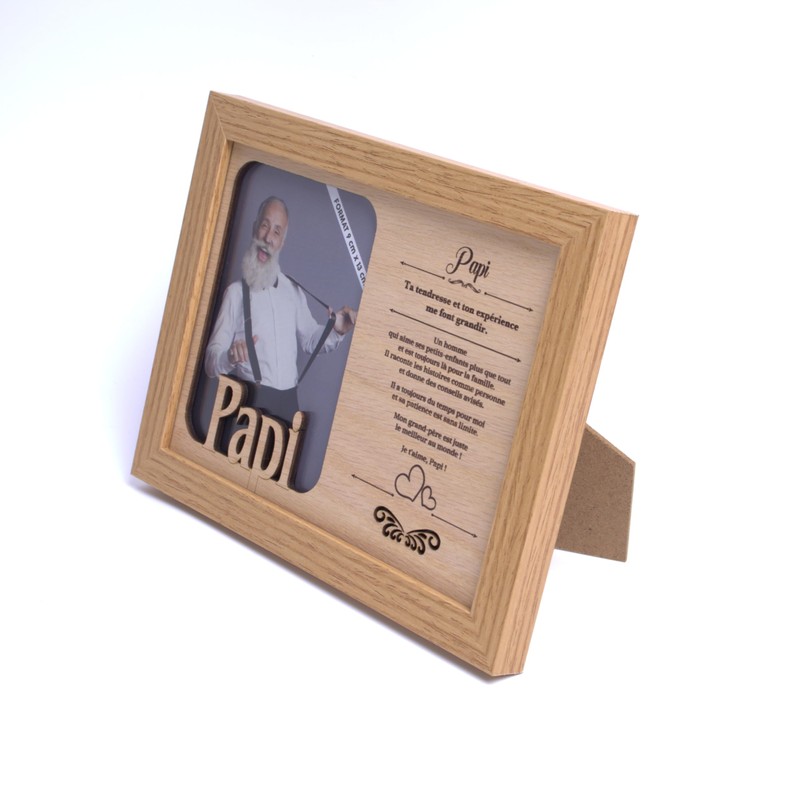 power gift PAPI Wooden Picture Frame with 3D Cut-Out –