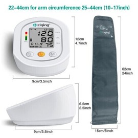 ziqing Automatic Digital BP Monitor with Dual User Mode, Heart Rate & Memory