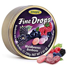 Woogie Refreshing Fine Drops of Wild Berry Candies(Forest Berries Bonbons) in Easy Resealable Round Can For Fresh Breath, Delicious Snack 200 g / 7.05 Oz