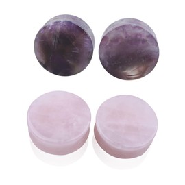 Decentraland Amethyst Organic Stone Ear Gauge Earrings Stud Jewellery 5 mm (4 g) Pack of 2, Stone