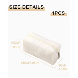 TPZORJX Kosmetiktasche Tragbare Makeup Tasche Reise-Kulturbeutel für Toilettenartikel Schminktasche Handtasche Damen Mäppchen Makeup Bag Kosmetiktaschen Reißverschluss Organizer Tasche - Weiß