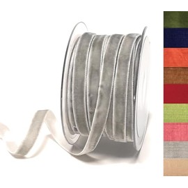 s.dekoda DS 2296-750 Decorative Velvet Ribbon, 20 m x 10 mm, Light Grey