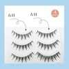 justcoco Natural False Eyelashes, Transparent Axis, False Eyelashes, Upper Eyelashes,