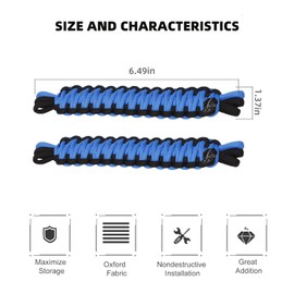 RT-TCZ Door Limiting Straps 550 Pound Strength Swing Limiter for 1996-2024 Jeep Wrangler CJ YJ TJ JK JKU JL,2 Pack (Black/Blue)