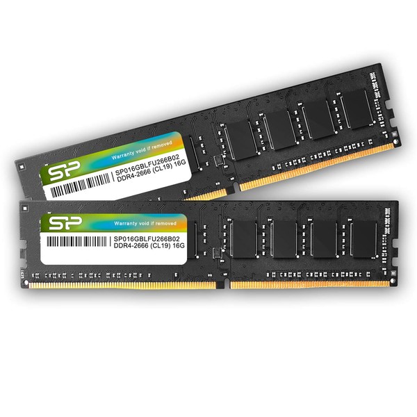 2x 16GB 288Pin 1.2V CL19 SP032GBLFU266B22 DDR4-2666 (PC4-21300) Silicon Power