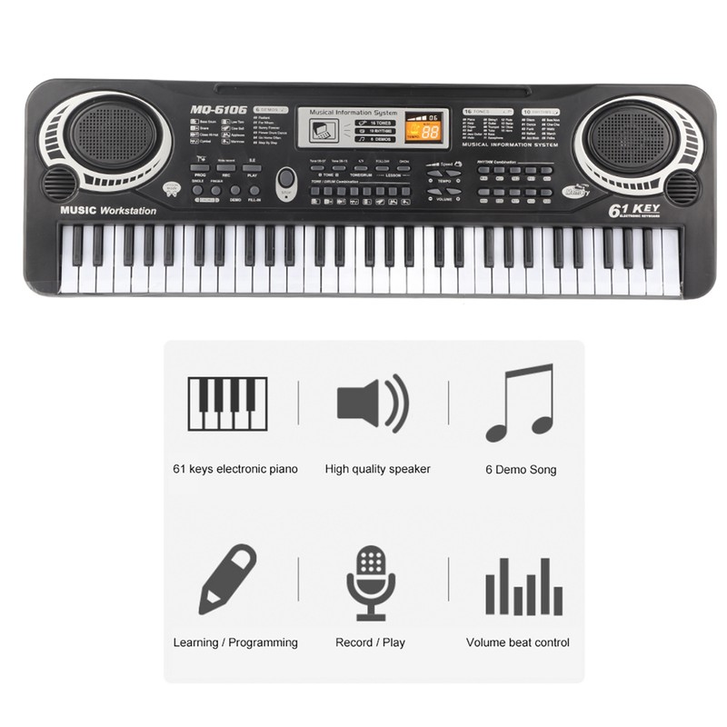 61‑Key Electric Digital Key Board Piano Musical Instruments Kids Toy