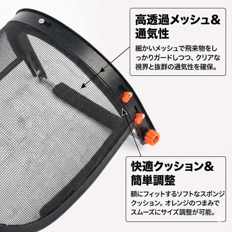ArkreaM Face Guard, Helmet Mounted, Grass Mowing, Mesh, Shatterproof, Face