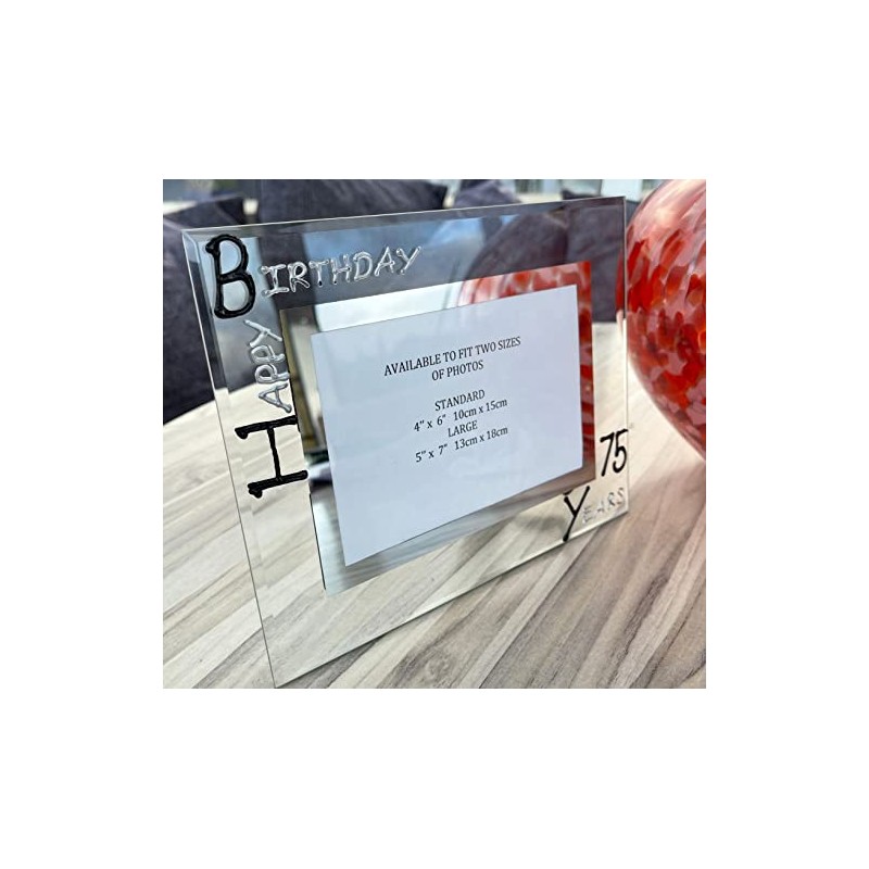 Dreamair 75th Birthday Gift Photo Frame: (Land) Blk/Silver