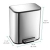 ExploreHorizon 5.3 Gal/20L Trash Can, Rectangular Stainless Steel Trash Can