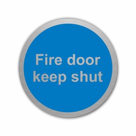 ViroDisplay® Fire Door Keep Shut Circular Aluminium Signs – 75 x 75mm – Outdoor Suitable – Durable Printed Surface – Available in 1, 3, and 10 Packs (Pack of 3)