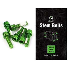 CNCLOL Bike Stem Bolts,M5 x 18mm Stem Bolts For MTB/Road Bike/Mountain Bike/BMX,Green
