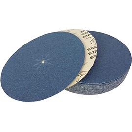 Starcke Premium 7 Inch Slotted Edger Wood Floor Sanding Discs - 8 Slots 5/16" Hole Heavy Duty Blue Zirconia (50, 60 Grit)